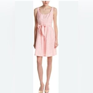 Nine West Womens Sleeveless Fit And Flare Dress With Self Sash Belt / Tutu Pink